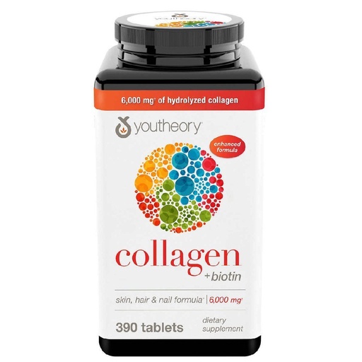 [850502007775] Colágeno Formula Avanzada 1, 2 y 3 Más Biotin. Youtheory, 390 Tabletas
