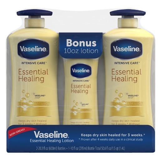 Loción Corporal De Cuidado Intenso, Vaseline / 2 Pack 600ml Más 1 Pack 295ml