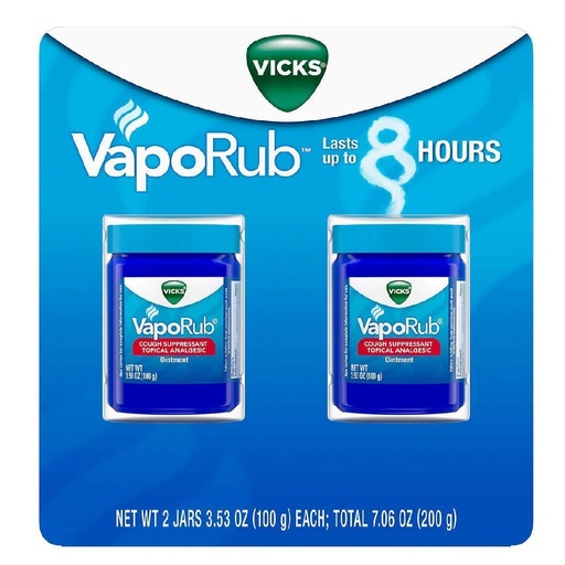[323900025547] Vicks Vaporub Analgésico Tópico, 100g / 2 Pack