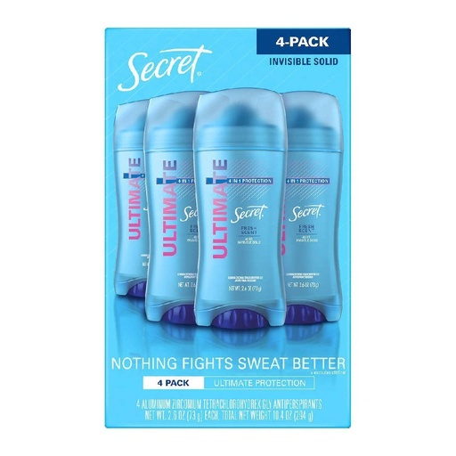 [030772017098] Desodorante De Mujer En Gel, Secret Ultimate Protección 4 en 1 / 4 Pack