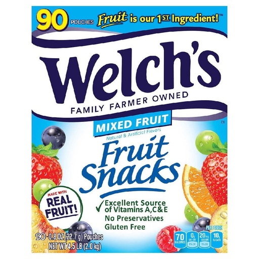 Gomitas Con Sabor a Frutas, Welch´s Fruit Snacks 90 Pack / 22.7g