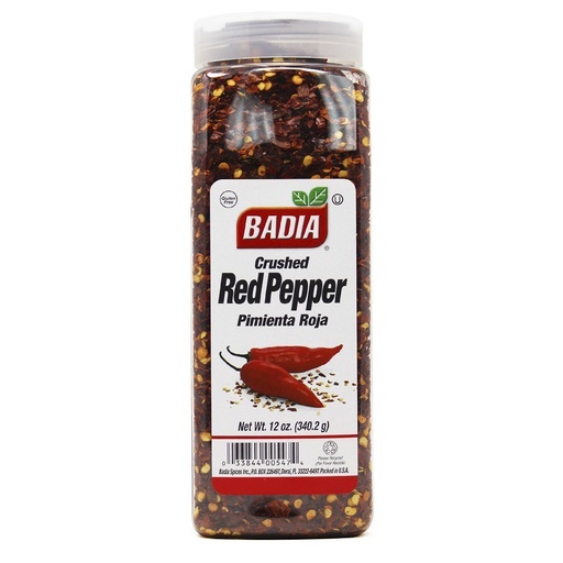 [033844005474] Condimento Badia Pimienta Roja Triturada, 340g