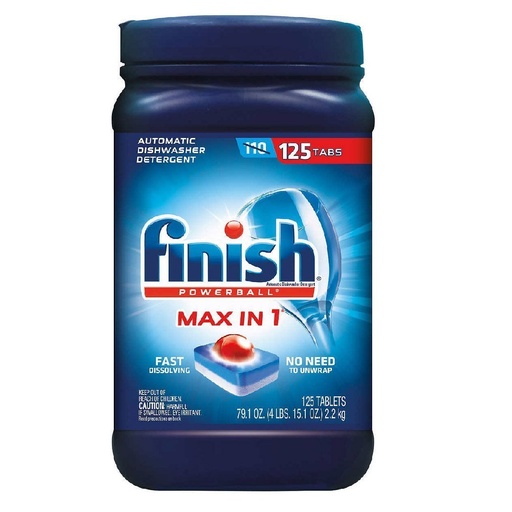 [051700825967] Jabón Para Lavaplatos Automático Finish Powerball MAX-In-1 / 125 Pack