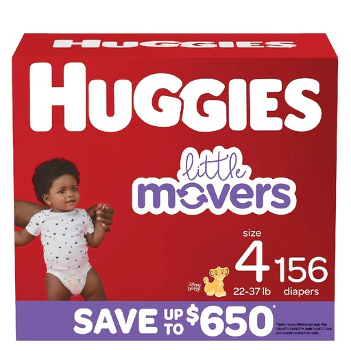 [036000536249] Pañales Huggies Little Movers Talla 4 / 156 Pack