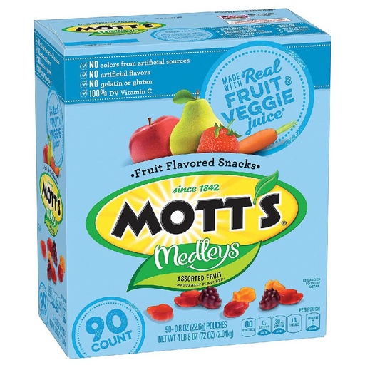 [016000477278] Gomitas De Fruta Sin Gluten, Mott´s 90 Pack / 2.04Kg