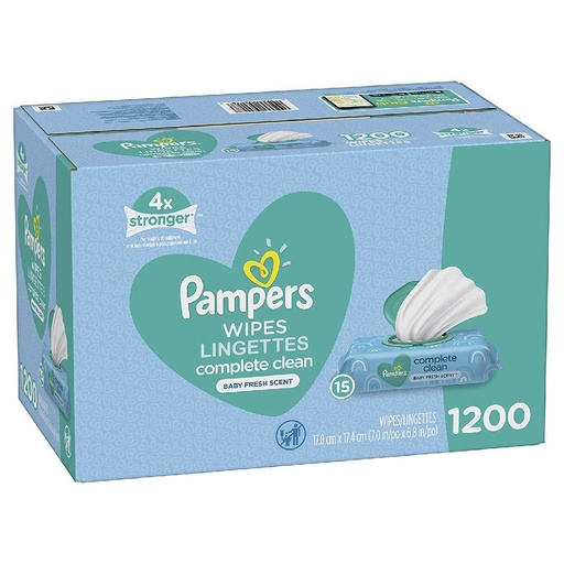 Toallitas Húmedas Pampers Complete Clean, 15 Pack / 1200 Toallitas