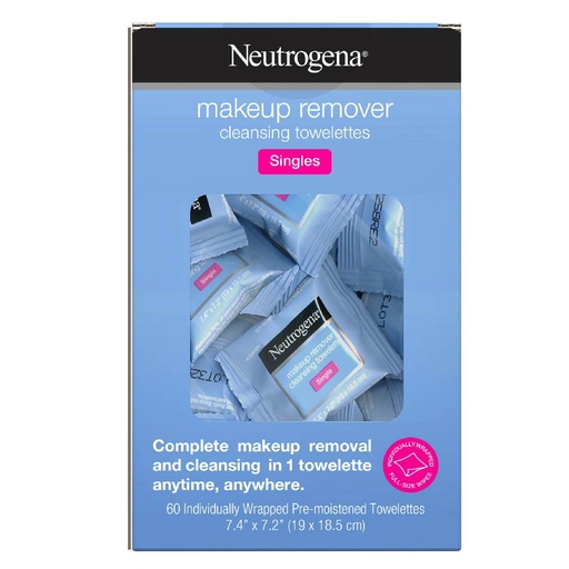 [070501315170] Toallitas Removedoras De Maquillaje Neutrogena, 60 Pack