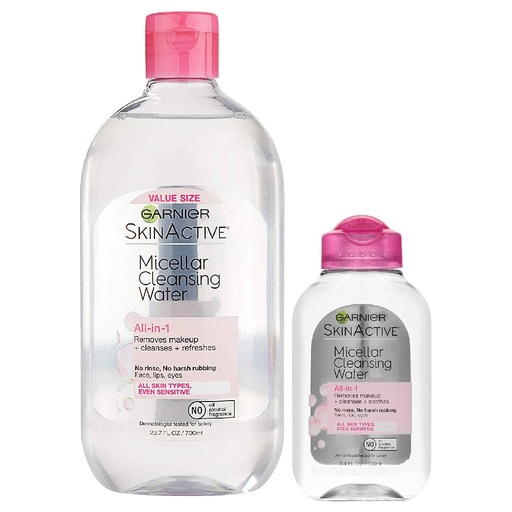 [603084563036] Agua Micelar Garnier Limpiadora Todo en 1, 700ml + Travel Size 100ml