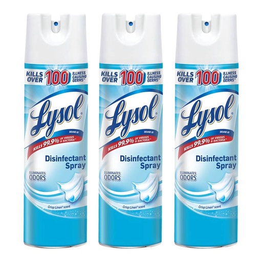 [019200997843] Spray Desinfectante Lysol, 3 Pack / 538g