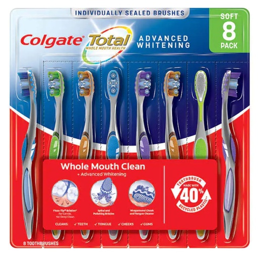 Cepillo de Dientes Colgate Total Blanqueamento Avanzado / 8 Pack