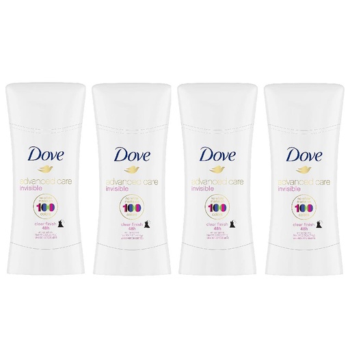 [079400465290] Desodorante Antitranspirante De Mujer Dove Invisible Cuidado Avanzado, 4 Pack / 76g