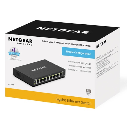 Switch Gigabit Ethernet de 8 Puertos Plus, Netgear