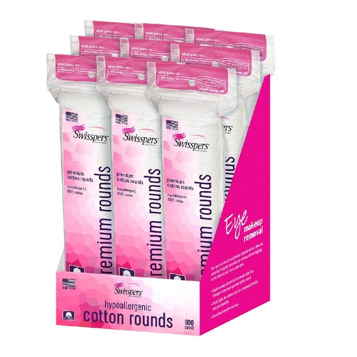 [04834100782] Rondas De Algodón Swisspers, 9 Pack / 900 Algodones