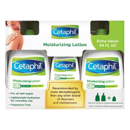 [302990241402] Loción Hidratante Cetaphil, 3 Pack / 591ml / 118ml