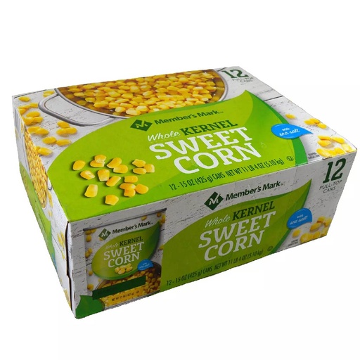 [193968060145] Maíz Dulce Entero Members Mark, 12 Pack / 425g