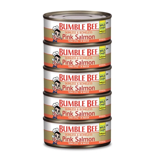 [086600001050] Salmón Rosado En Agua Bumble Bee, 142g / 5 Pack