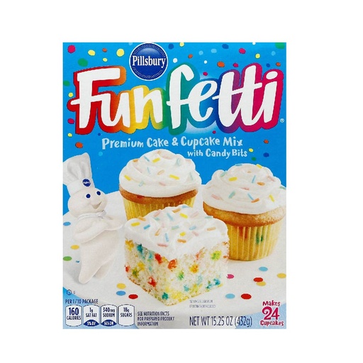 [013300601334] Mezcla De Torta Con Chispas De Colores Pillsbury Funfetti, 432g
