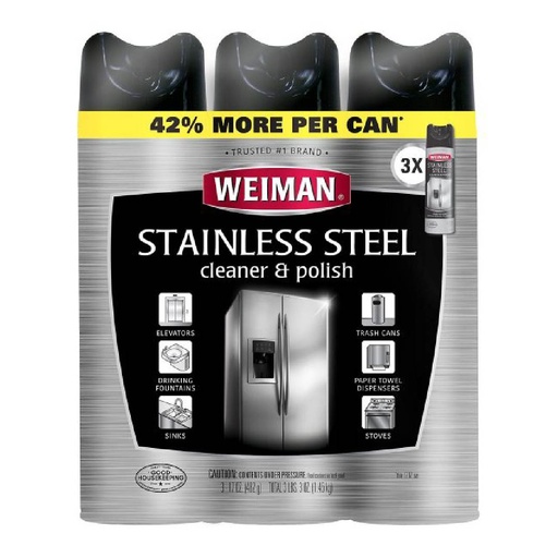 [041598949005] Limpiador Y Pulidor De Acero Inoxidable, Weiman 482g / 3 Pack