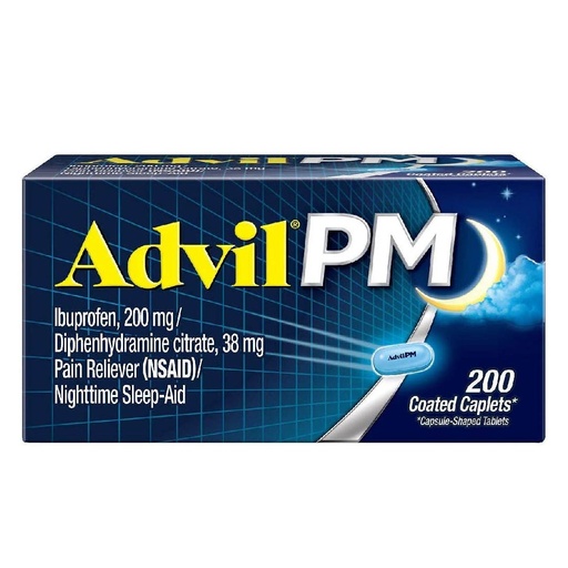 [305730164498] Advil PM 200 mg De Ibuprofeno, 38 mg De Difenhidramina / 120 Capsulas