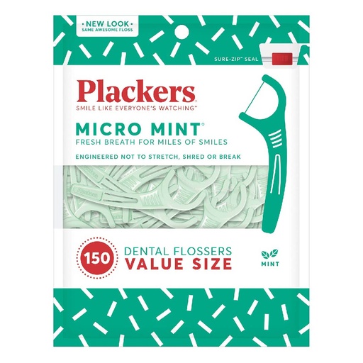 [651080186513] Palillos Con Hilo Dental Sabor a Menta, Plackers / 150 Pack