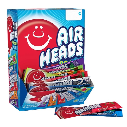 [073390067113] Tiras De Caramelo Masticable Variado Airheads, 1.4 Kg / 90 Pack
