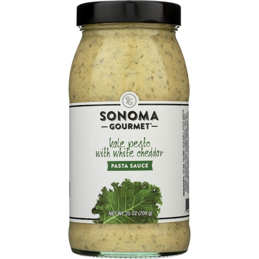 [733636330059] Salsa Para Pasta Sonoma Gourmet Kale Pesto con Queso Cheddar Blanco 709g