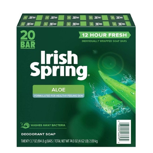 [035000466532] Jabon de Barra Irish Spring Aloe 20 Pack / 104g