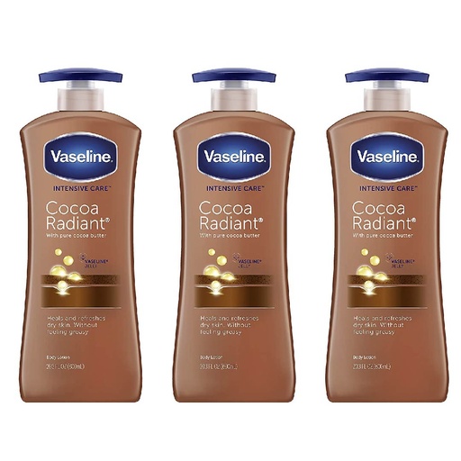 Loción Corporal Cocoa Radiant, Vaseline / 3 pack