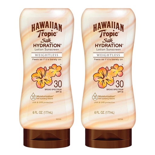 [075486129248] Loción Con Protector Solar SPF 30, Hawaiian Tropic / 2 Pack 236 mL