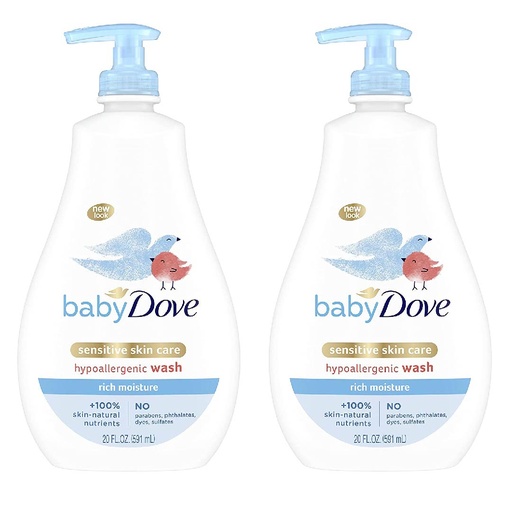 [011111002791] Jabón Hidratante Baby Wash Dove, Hipoalergénico / Pieles Sensibles / 2 Pack / 1.18 L