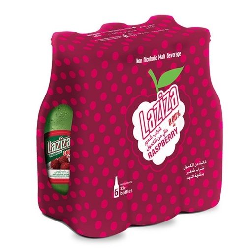 [5281012013690] Bebida Sin Alcohol Sabor Frambuesa, Laziza / 6 Pack / 330 mL