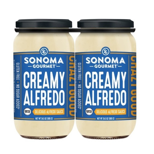 Salsa Creamy Alfredo Para Pasta, Sonoma Gourmet | Sin Gluten | Sin Azúcar | 2 Pack / 695g