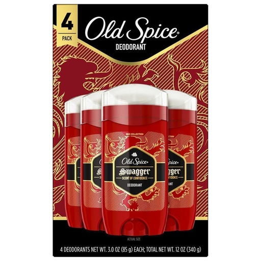 [012044045473] Desodorante Para Caballero Old Spice Swagger Red Collection, 4 Pack / 85g