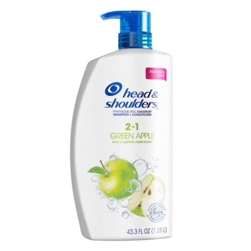 [037000985020] Champú y Acondicionador Head&amp;Shoulders 2en1 Green Apple Anticaspa, 1.28 L