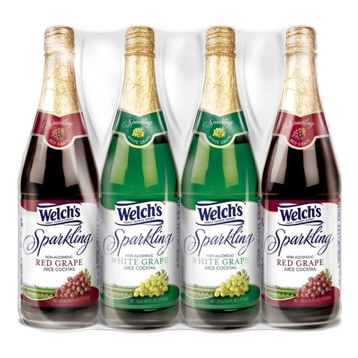 [041800705023] Jugo Cocktail Espumoso De Uva Variado Sin Alcohol, Welch´s / 4 Pack / 750 mL