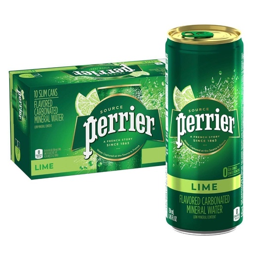 Lata De Agua Gasificada Perrier Sabor Limón, 35 Pack / 250 mL