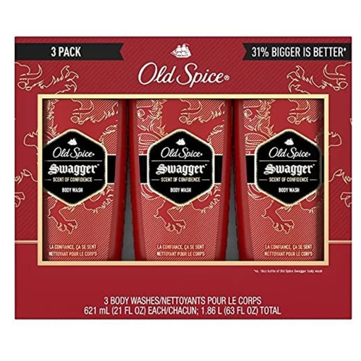 [037000788577] Gel De Ducha Para Caballero Swagger, Old Spice / 3 Pack / 621 mL