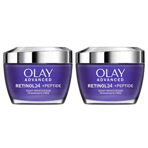 Crema Hidratante Facial Nocturna Retinol 24 + Péptidos, Olay / 2 Pack / 48g