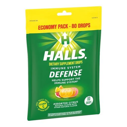 [312546621886] Halls Defense Sistema Inmune - Sabores Cítricos Surtidos / 80 Pack