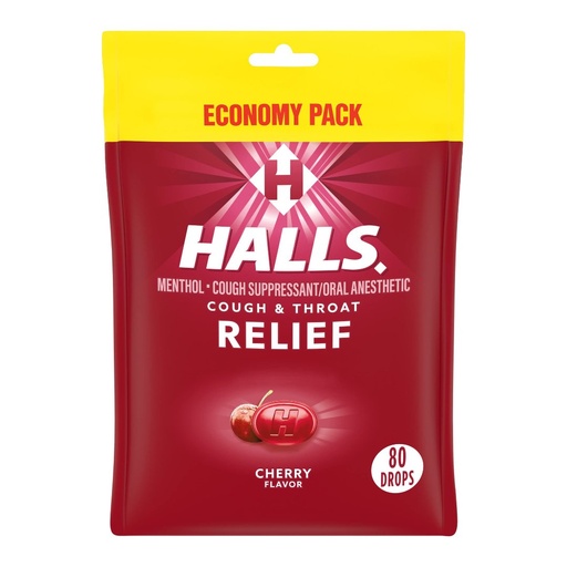 [312546621411] Halls Relief Sabor Cereza, 80 Pack