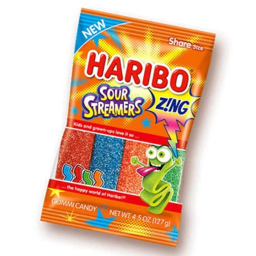 [042238750050] Tiras De Caramelo Sour Streamers, Haribo / 204g