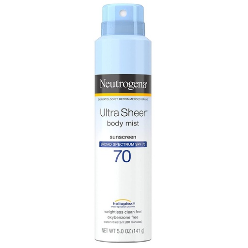[086800100409] Protector Solar De Cuerpo De Amplio Espectro SPF 70 - Neutrogena Ultra Sheer / 141g