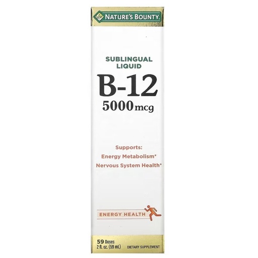 [074312181870] Vitamina B-12 Sublingual Líquido 5000mcg / Nature´s Bounty / 50mL