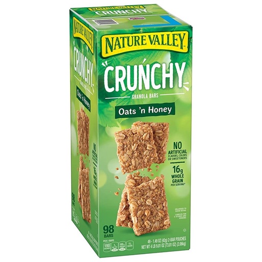 [0016000487598] Barras De Granola Crujiente De Avena y Miel, Nature Valley / 42g / 49 Pack