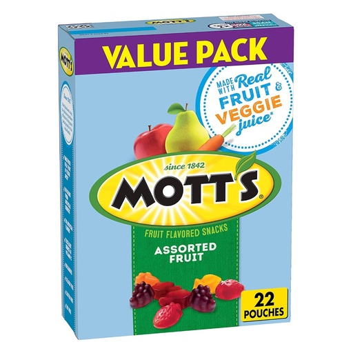 Gomitas Sabores Frutales Variados, Mott’s / 22.6g / 22 Pack