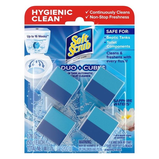 Cubos Limpiadores Para Tanques De Poceta, Soft Scrub - Shapphire Waters / 4 Pack