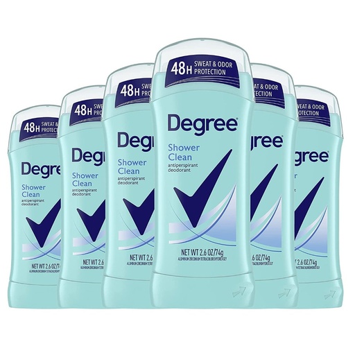 [B001ET76WG] Desodorante De Dama Antitraspirante - Shower Clean / Degree / 6 Pack / 74g
