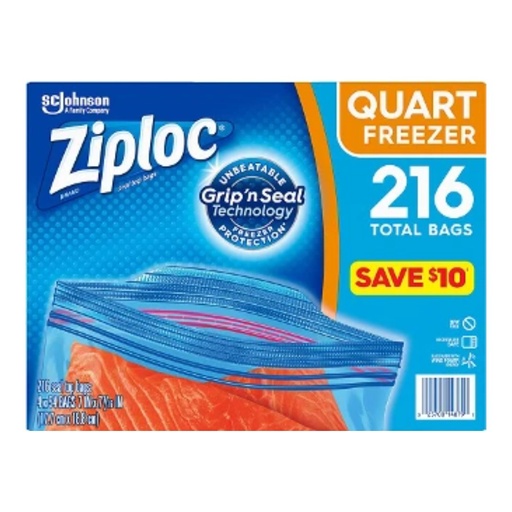 [0025700148791] Bolsas Ziploc Grip’s Seal - Para Freezer / 54 Und / 4 Pack / 216 Total
