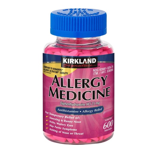[096619536092] Antialérgico - Diphenhydramine HCI 25mg / 600 Mini Tabletas