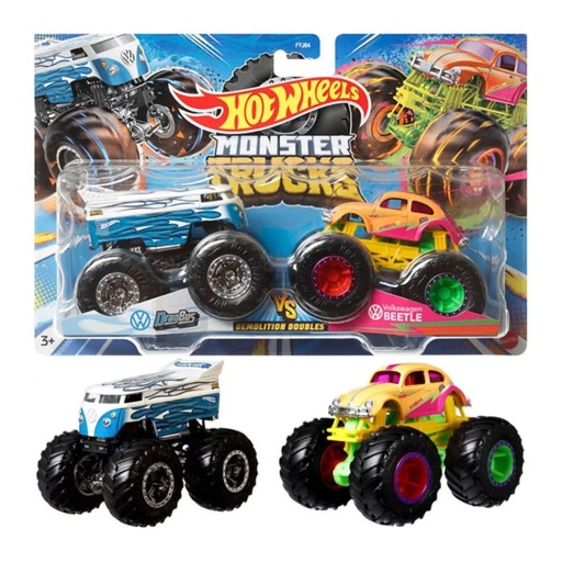 Carros Hot Wheels - Monster Trucks Dragbus Vs Volkswagen Beetle